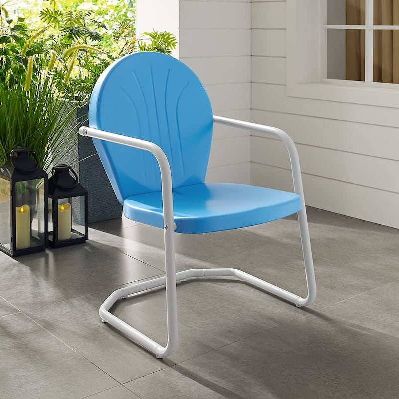 Crosley Griffith Outdoor Metal Armchair - 22 W x 28.2 D x 33.25 H