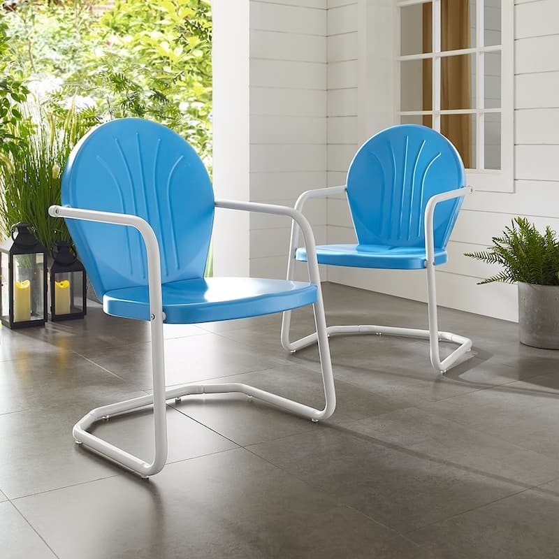 Crosley Griffith Outdoor Metal Armchair - 22 W x 28.2 D x 33.25 H