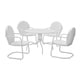 Havenside Home Howard Bay White Metal 5-piece Outdoor Dining Set with 39-inch Table and White Chairs - Thumbnail 1