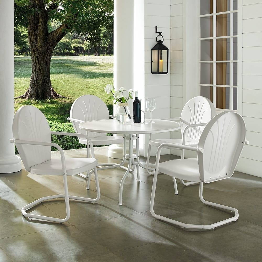 Crosley Griffith White Metal 5-piece Outdoor Dining Set