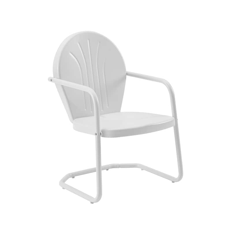 Crosley Griffith Metal Chair In White Finish - 22 W x 28.2 D x 33.25 H