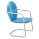 Havenside Home Howard Bay White Metal 5-piece Outdoor Dining Set with 39-inch Table and Blue Chairs - Thumbnail 2
