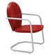 Havenside Home Howard Bay White Metal 5-piece Outdoor Dining Set with 39-inch Table and Red Chairs - Thumbnail 2