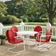 Havenside Home Howard Bay White Metal 5-piece Outdoor Dining Set with 39-inch Table and Red Chairs - Thumbnail 6