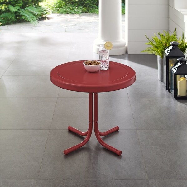 red metal coffee table