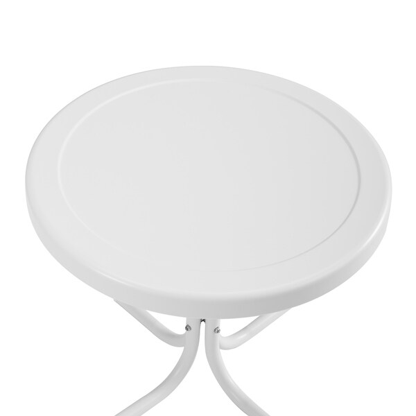 white retro side table