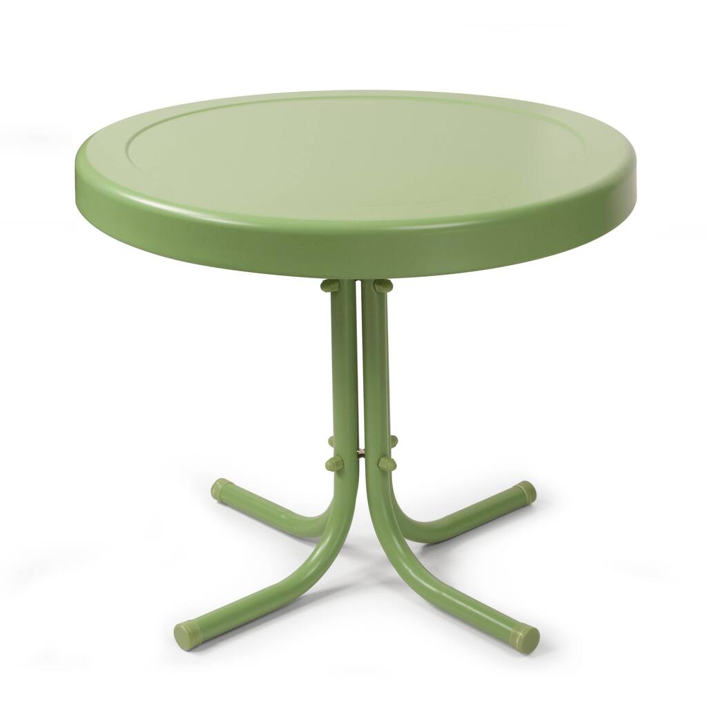 Retro Metal Side Table In Oasis Green