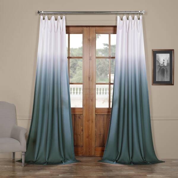 Shop Exclusive Fabrics Ombre Faux Linen Semi Sheer Curtain 108 In