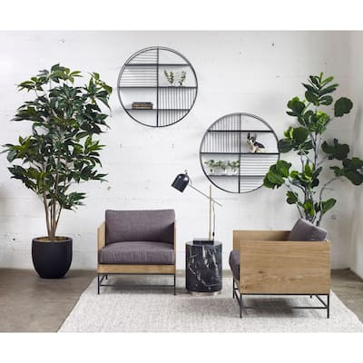 Aurelle Home Black Industrial Round Metal Wall Decor - 6 x 36 x 36