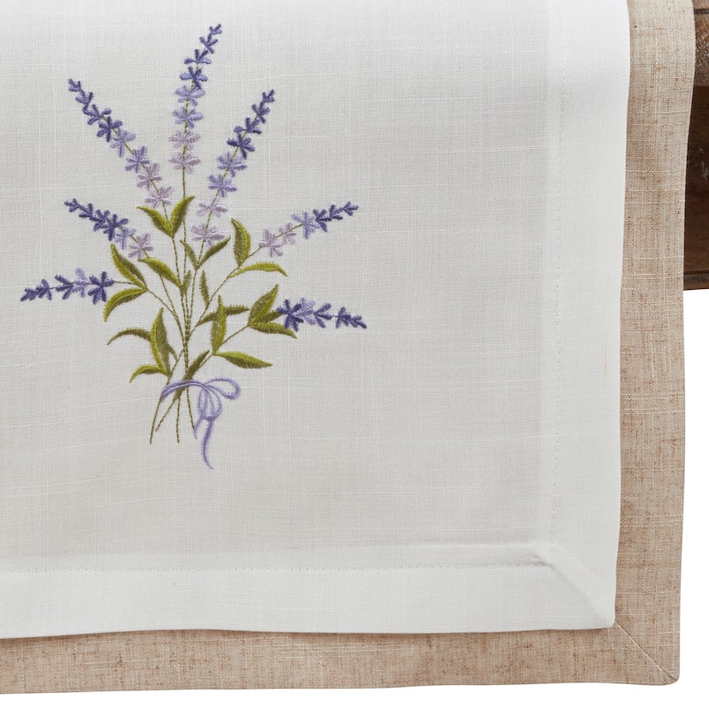 Double Layer Table Runner With Lavender Design