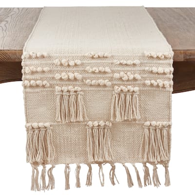 Table Runner With Tassel Moroccan Design