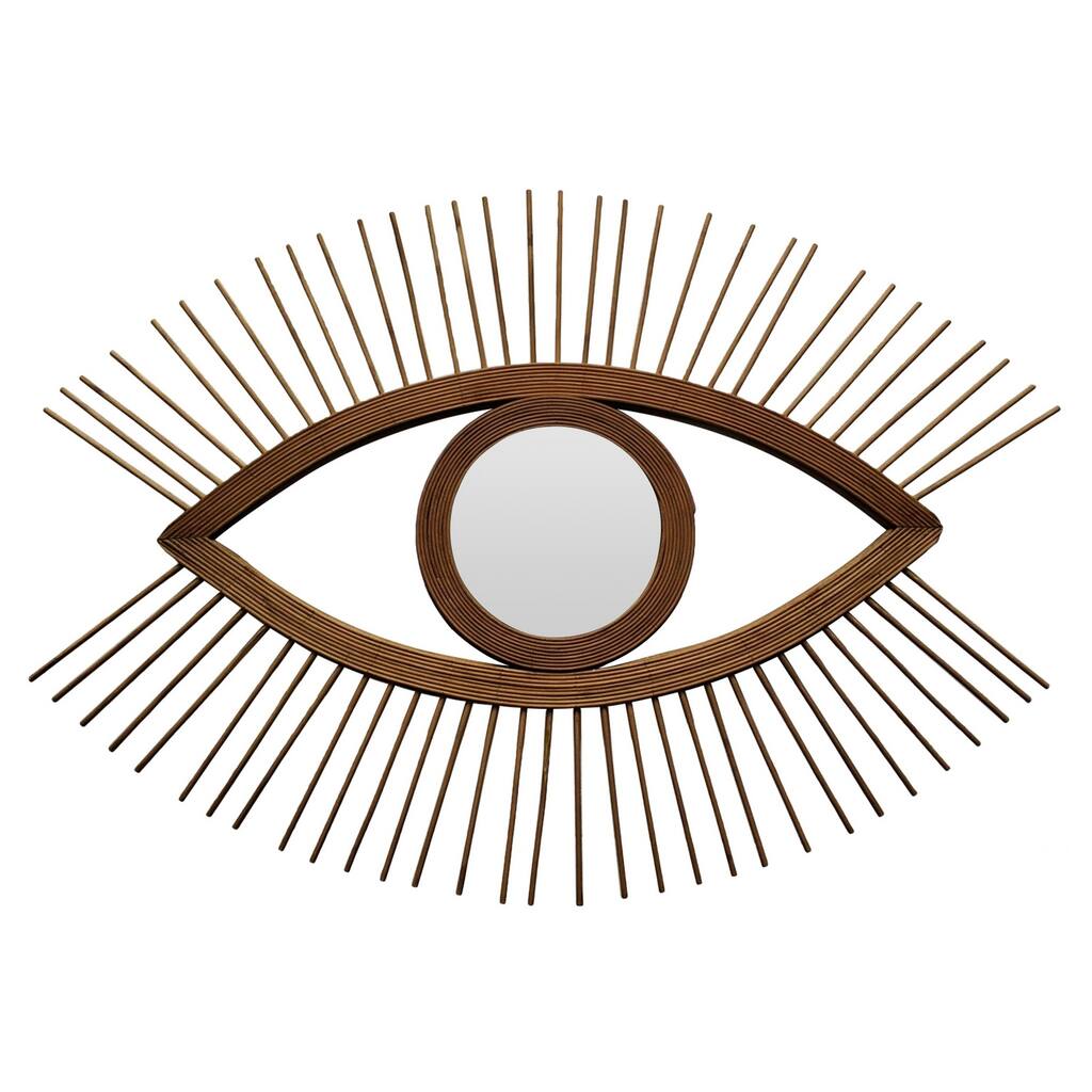 Three Hands Bamboo Wall Mirror - Natural - N - 31 X 0.75 X 25