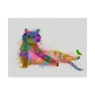 Fab Funky 'cat Rainbow Splash 10' Canvas Art - Bed Bath & Beyond - 27212420