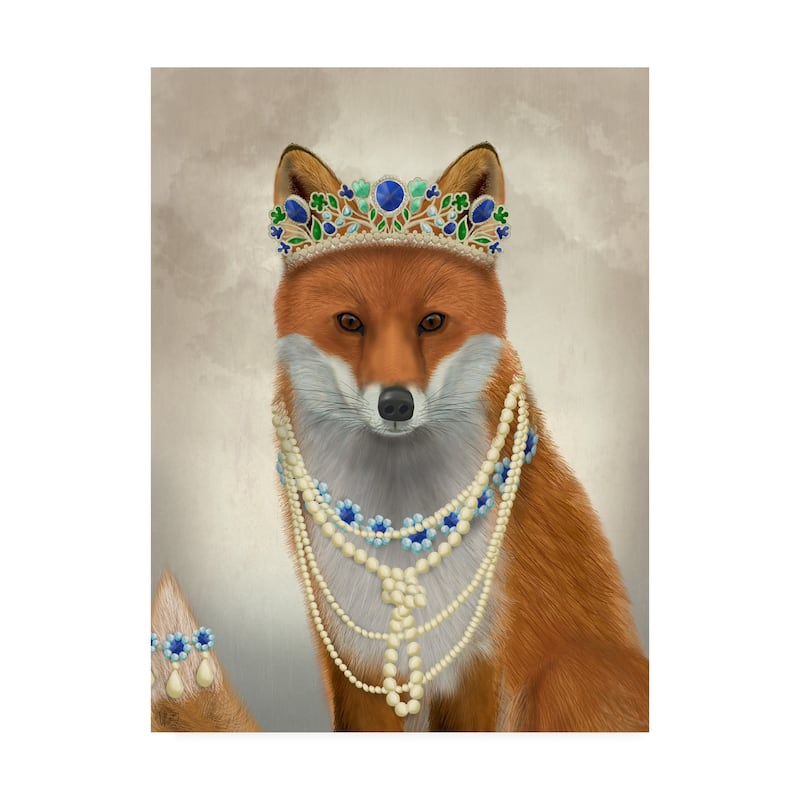 Fab Funky 'Fox with Tiara, Portrait' Canvas Art - Bed Bath & Beyond ...