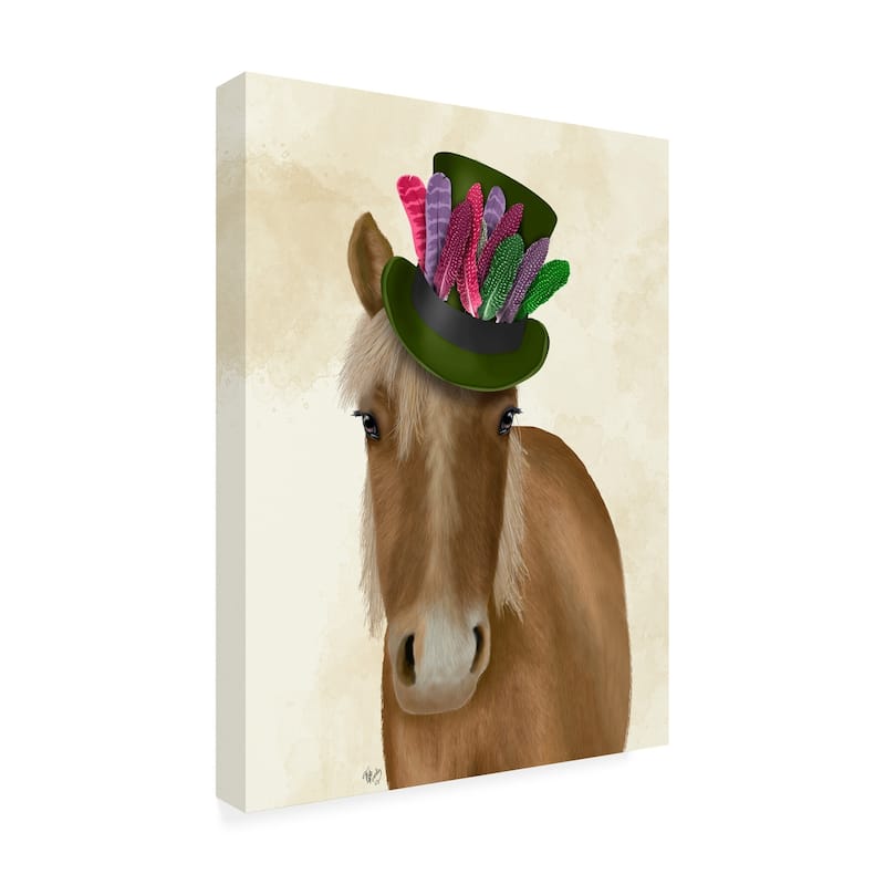 Fab Funky 'Horse with Feather Hat' Canvas Art - On Sale - Bed Bath ...