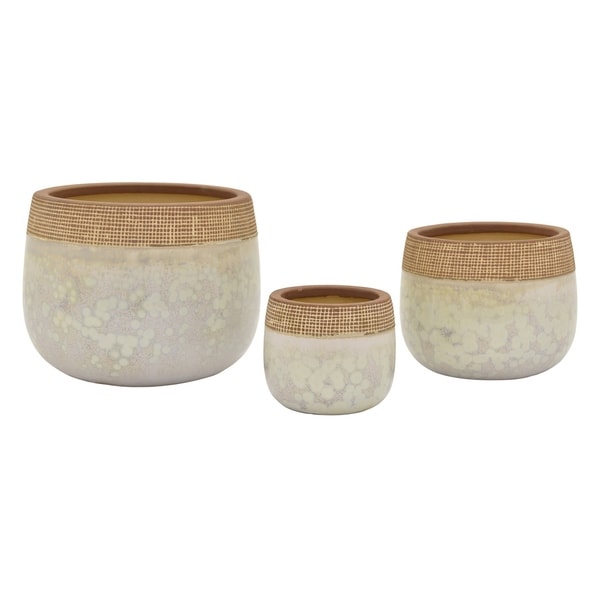 Three Hands Set Of Three Ceramic Planters