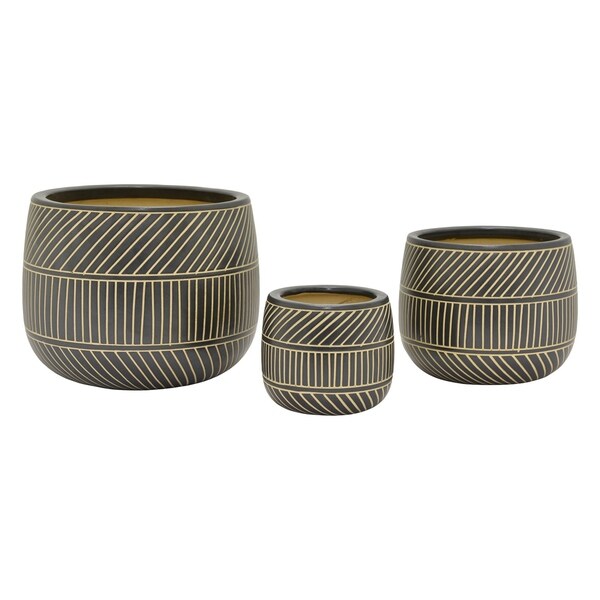 Three Hands Set Of Three Ceramic Planters