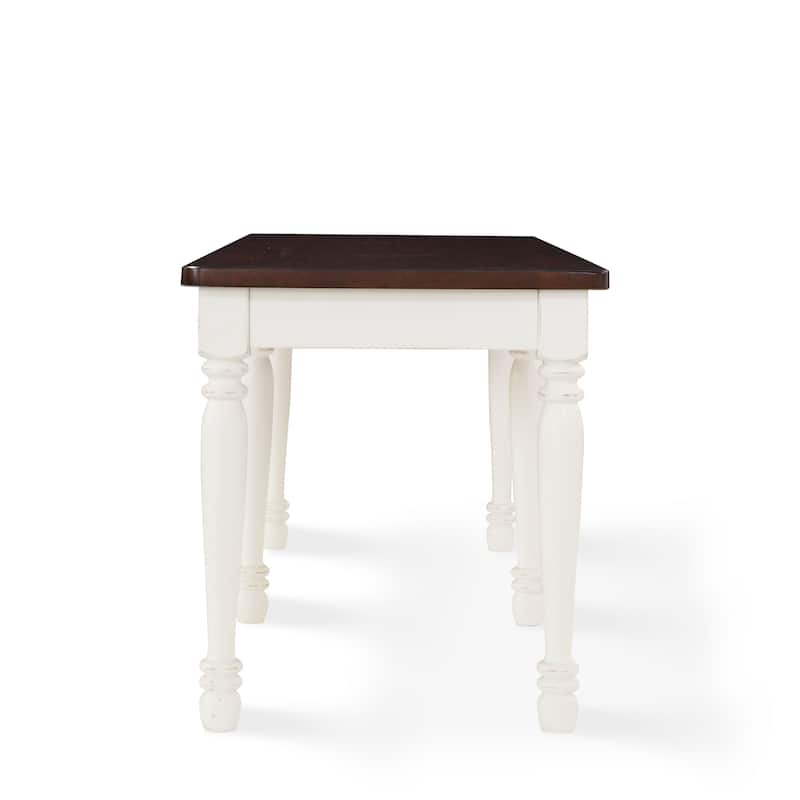 Crosley Shelby Distressed White Dining Bench - 54 "W x 16 "D x	18 "H