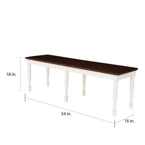 Crosley Shelby Distressed White Dining Bench 54 "W x 16 "D x 18 "H