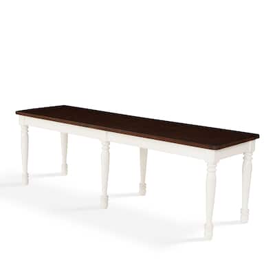 Copper Grove Dumbea White Dining Bench with Espresso Seat - 54 "W x 16 "D x	18 "H