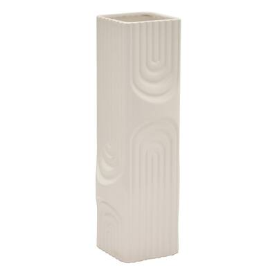 Three Hands Ceramic Vase - White