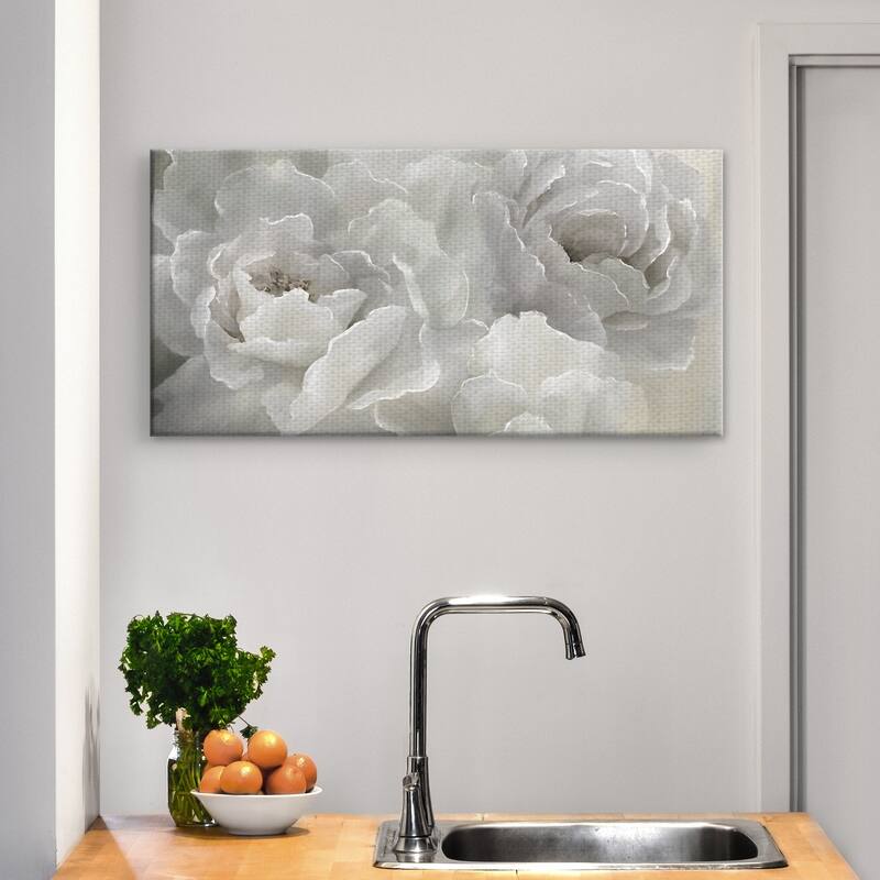 Soft White Peony Lace by Nan Wrapped Canvas Painting Art Print