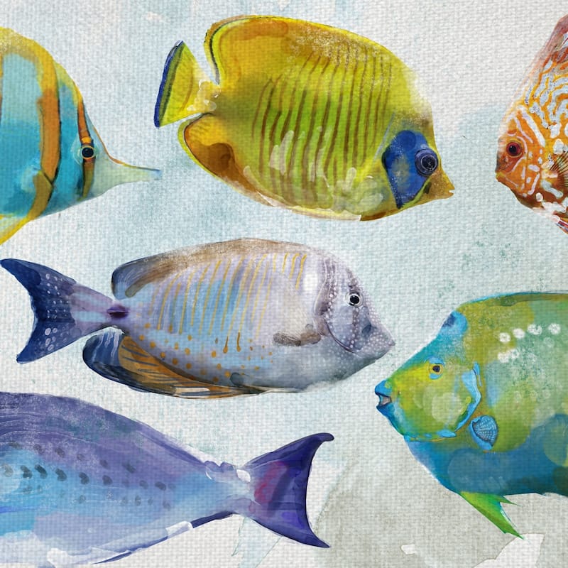 Tropical Fish Swim by Studio Arts Wrapped Canvas Art Print