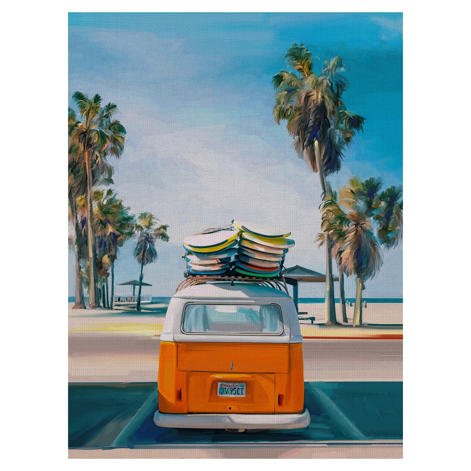 Retro Beach Day Ii By Studio Arts Wrapped Canvas Art Print On Sale Overstock 27215827