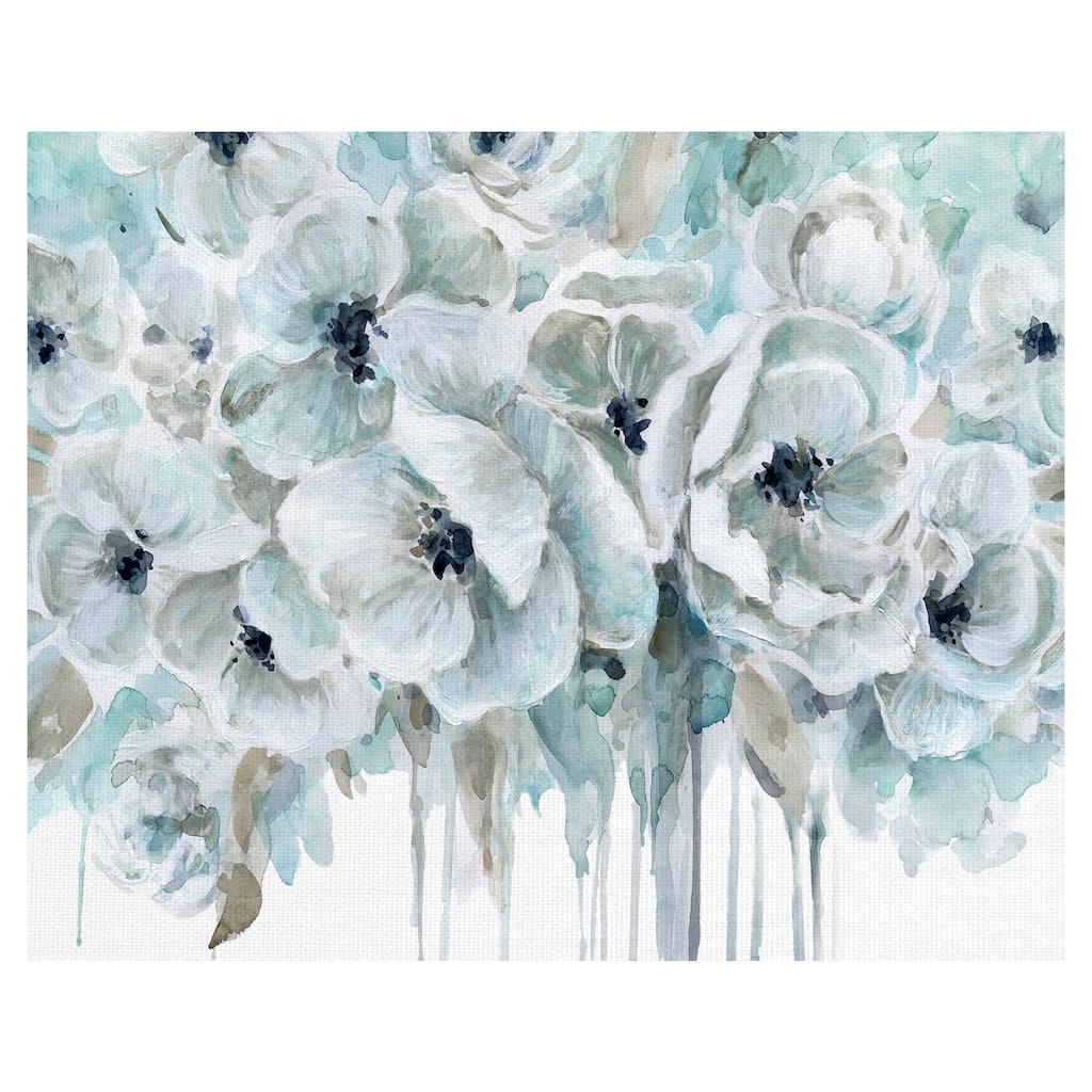 Teal Poppy Harmony II by Carol Robinson Wrapped Canvas Painting Art Print