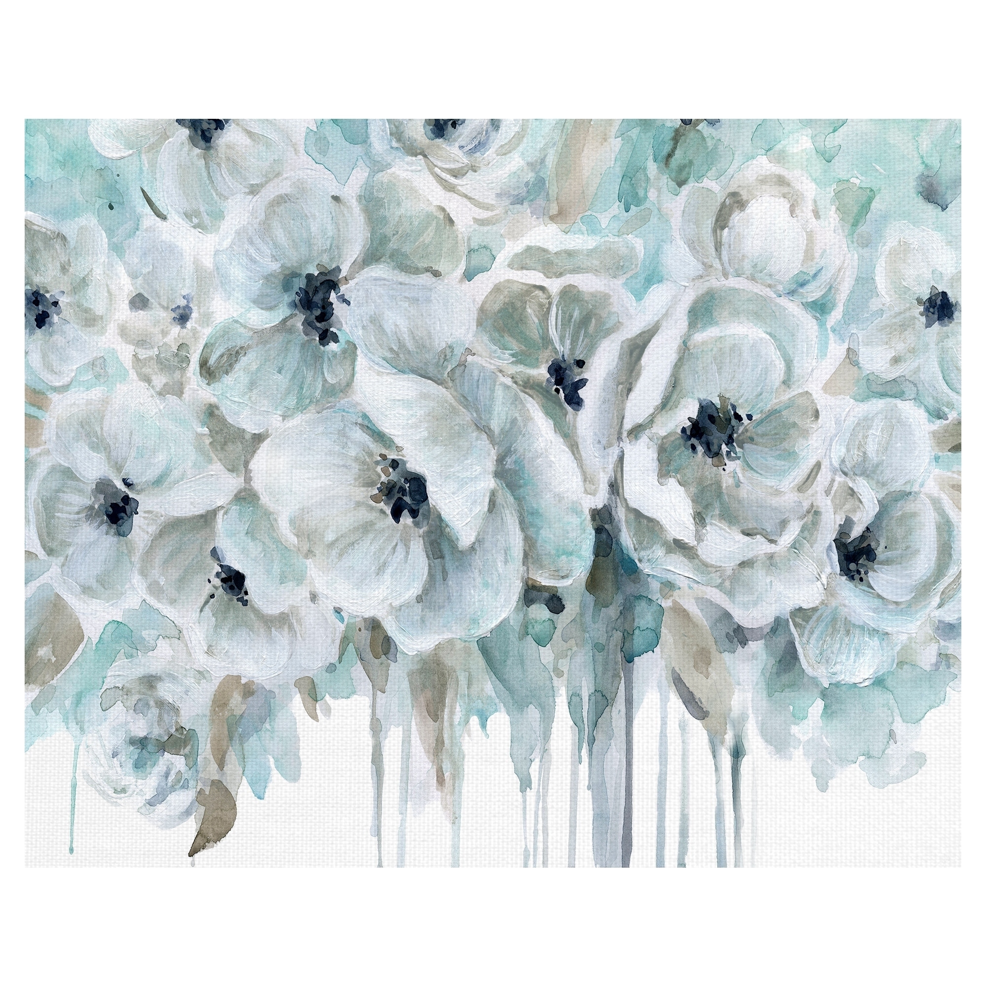 Teal Poppy Harmony II by Carol Robinson Wrapped Canvas Painting Art Print