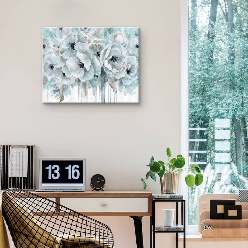 Teal Poppy Harmony II by Carol Robinson Wrapped Canvas Painting Art Print