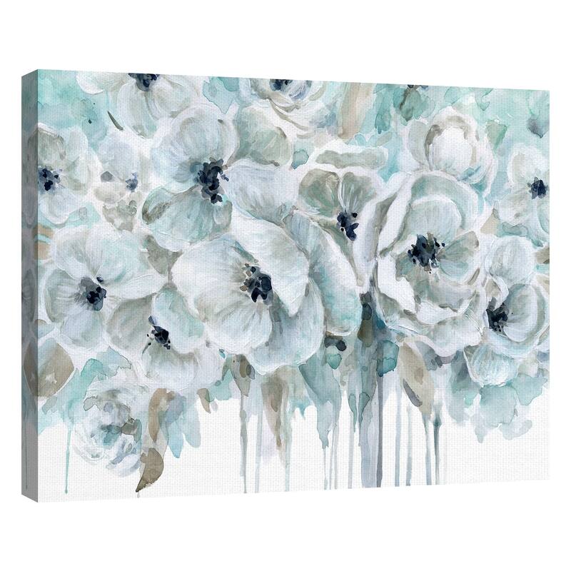 Teal Poppy Harmony II by Carol Robinson Wrapped Canvas Painting Art Print