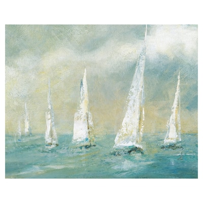 Ocean Breeze Sailboats by Carol Robinson Wrapped Canvas Painting Art Print