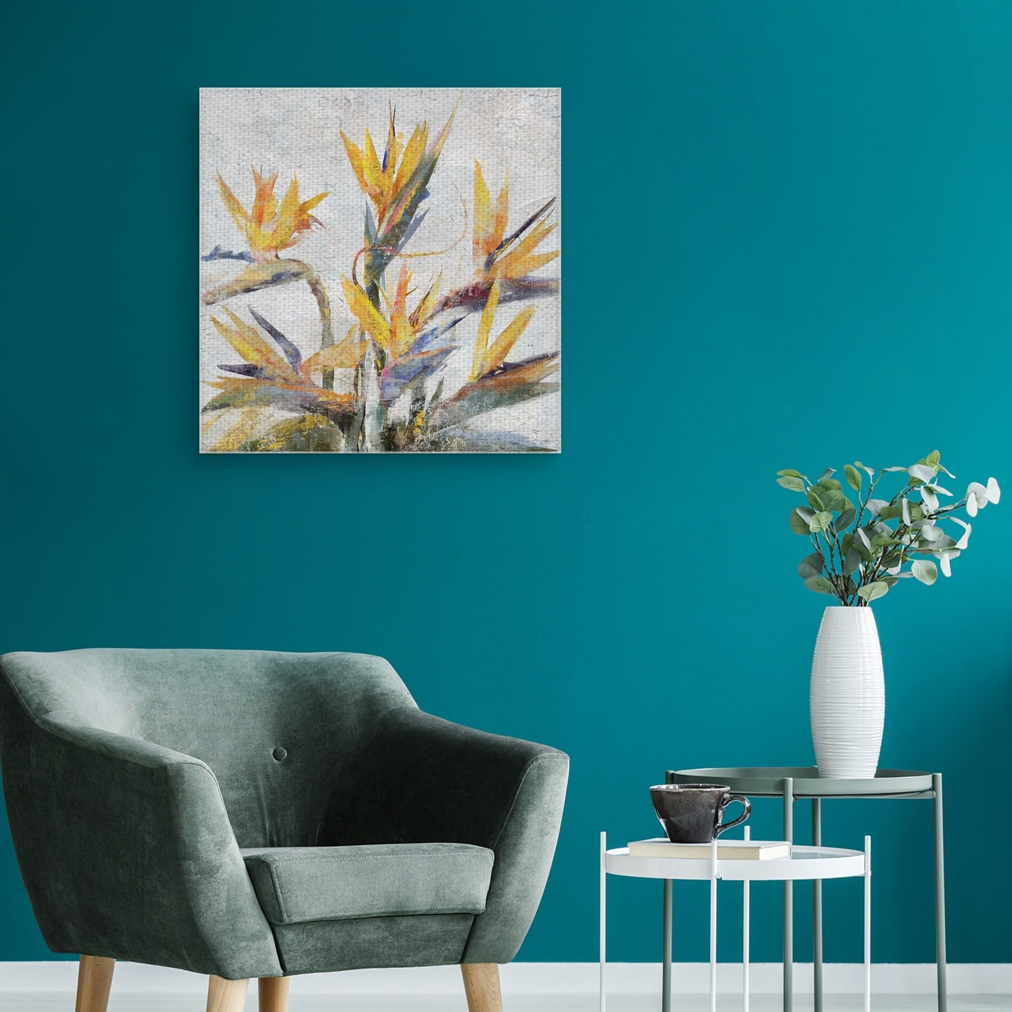 Bird Of Paradise Flower By Studio Arts Wrapped Canvas Painting Art 