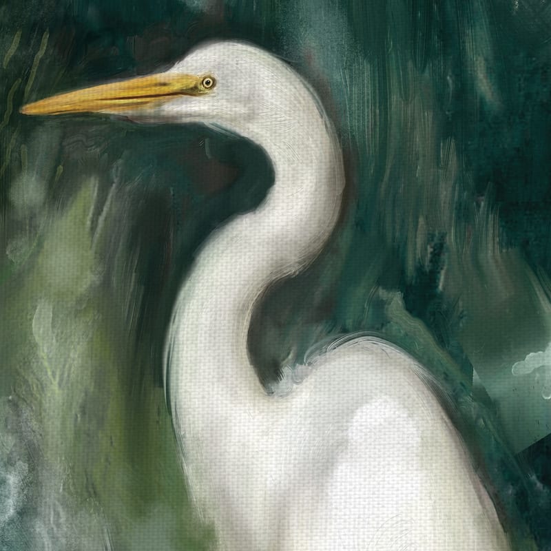 An Egret's Tropical Watch by Studio Arts Wrapped Canvas Painting Art Print