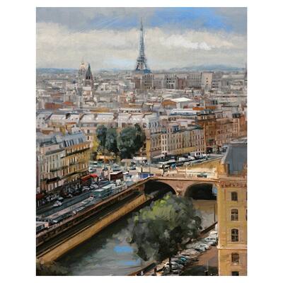 Daybreak Paris France by Studio Arts Wrapped Canvas Painting Art Print
