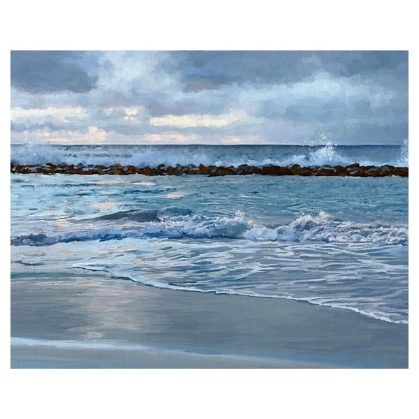 Sunrise Blues Ocean View by Studio Arts Wrapped Canvas Painting Art Print -  On Sale - Overstock - 27215888