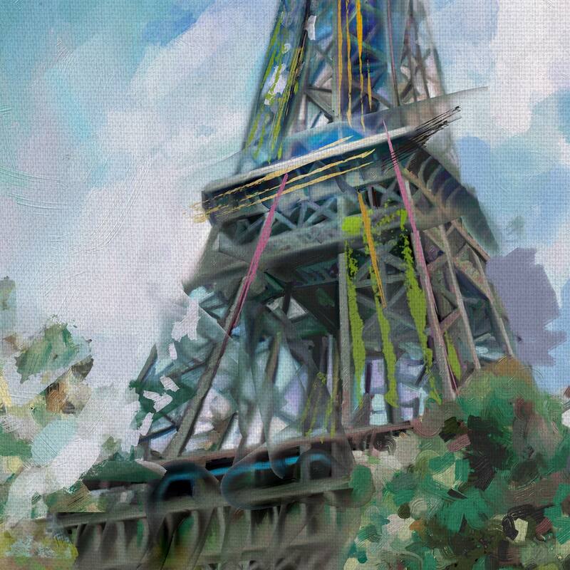 Eiffel View Paris France by Studio Arts Wrapped Canvas Painting Art Print