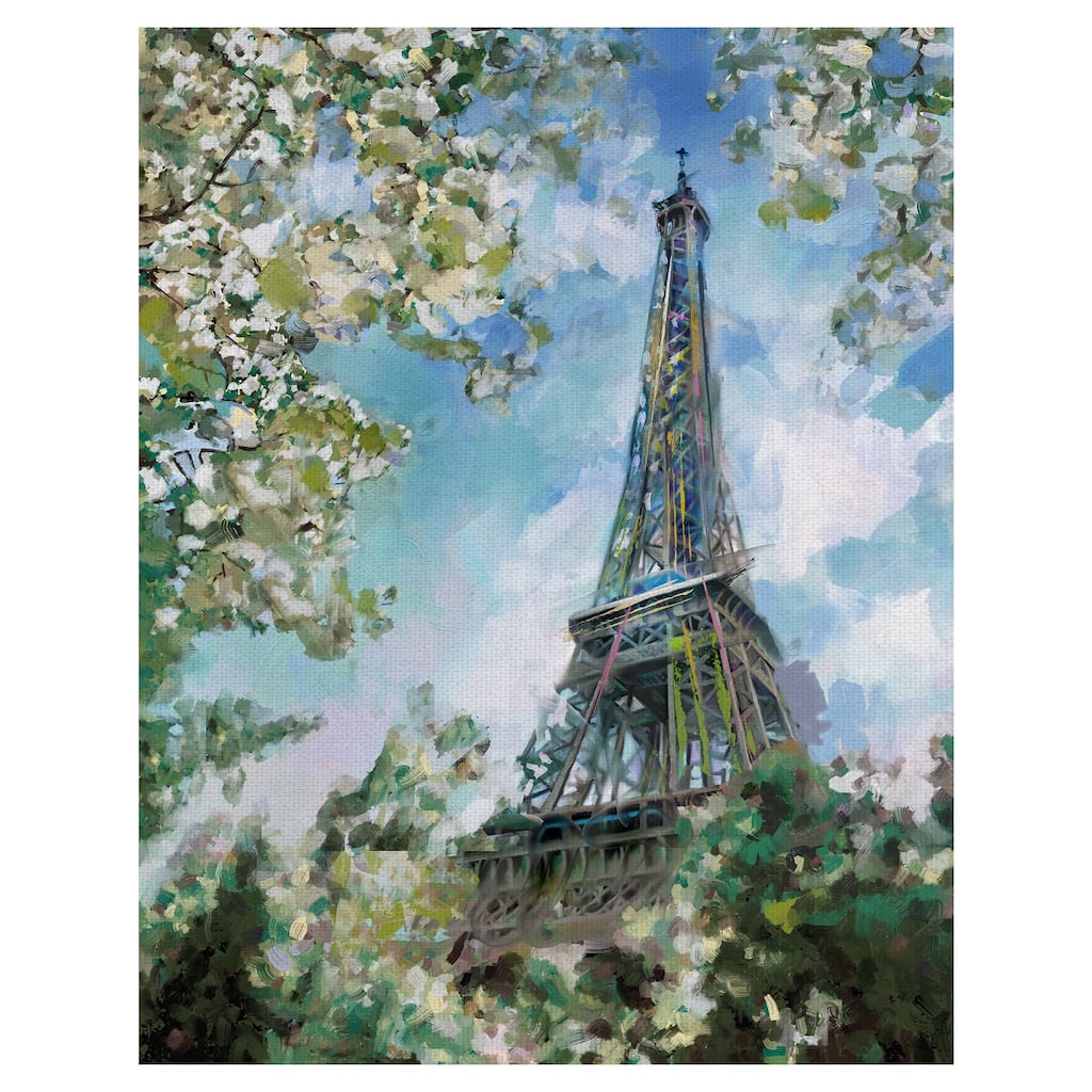 Eiffel View Paris France by Studio Arts Wrapped Canvas Painting Art Print