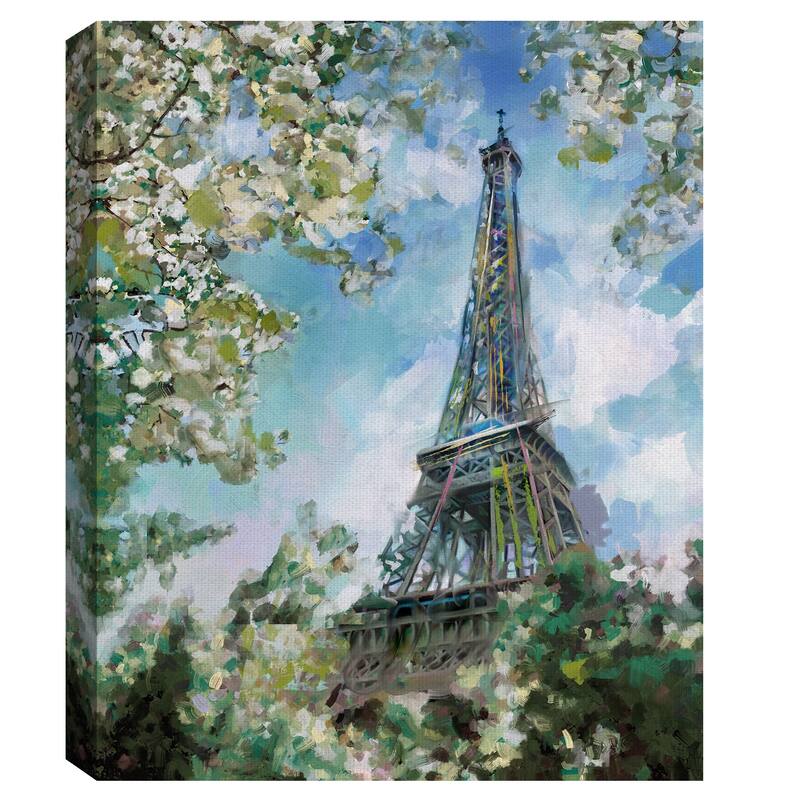 Eiffel View Paris France by Studio Arts Wrapped Canvas Painting Art Print
