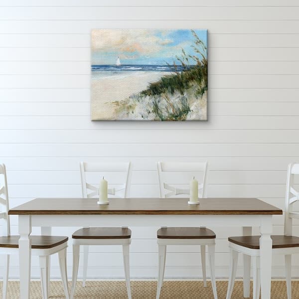 Oak Island Beach Sunrise By Sally Swatland Wrapped Canvas Art Print 