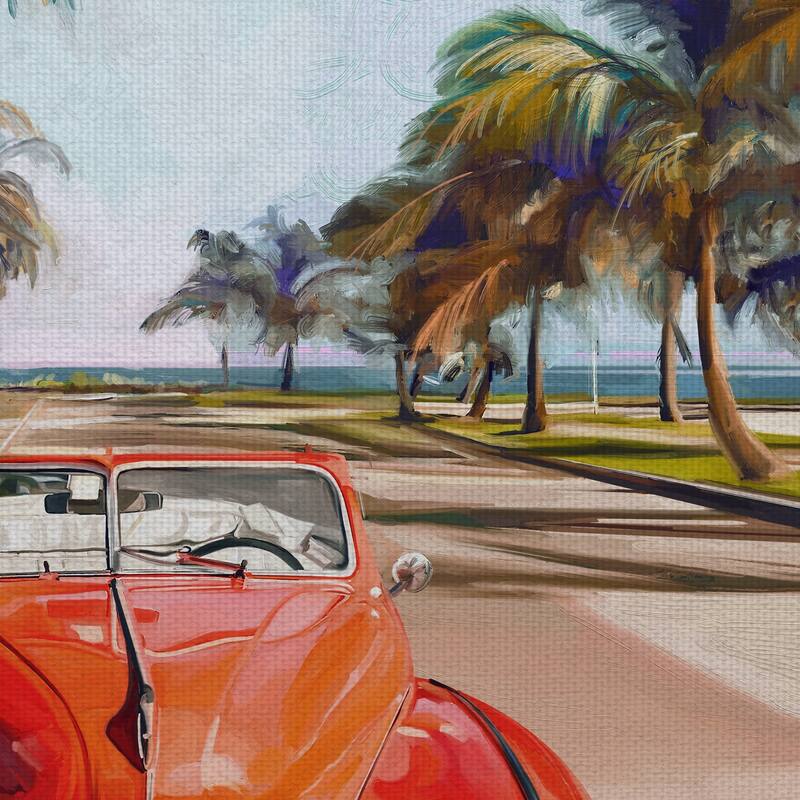 Retro Beach Day I by Studio Arts Wrapped Canvas Art Print