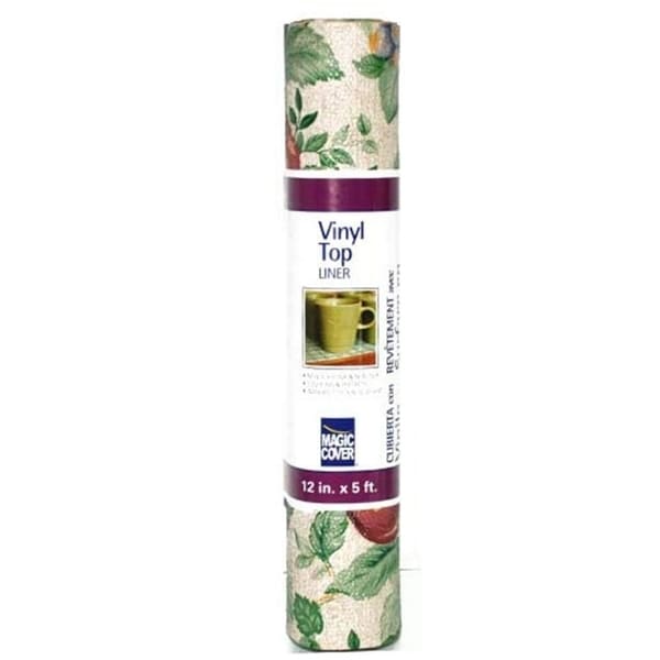 Magic Cover Non-Adhesive Vinyl Top Liner-Sonoma Counter Top, Drawer & Shelf Liner, 12''x5', Pack of 6