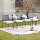 Patio Festival Outdoor Metal Dining Chair with Seat Cushion (4-Pack) - Beige