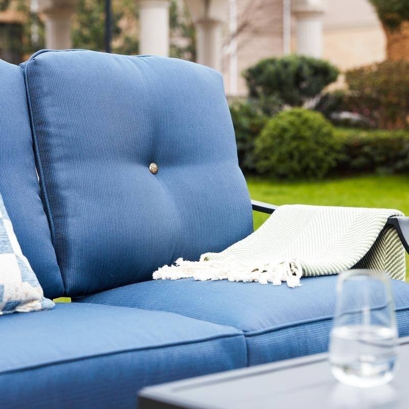 Patio Festival 2-Piece Outdoor Loveseat and Coffee Table Set