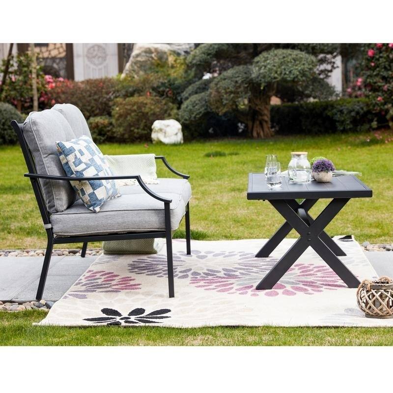 Patio Festival 2-Piece Outdoor Loveseat and Coffee Table Set