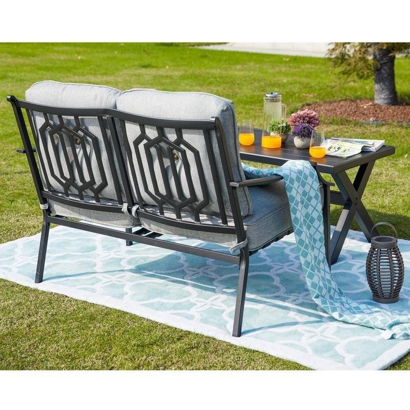 Patio Festival 2-Piece Outdoor Loveseat and Coffee Table Set