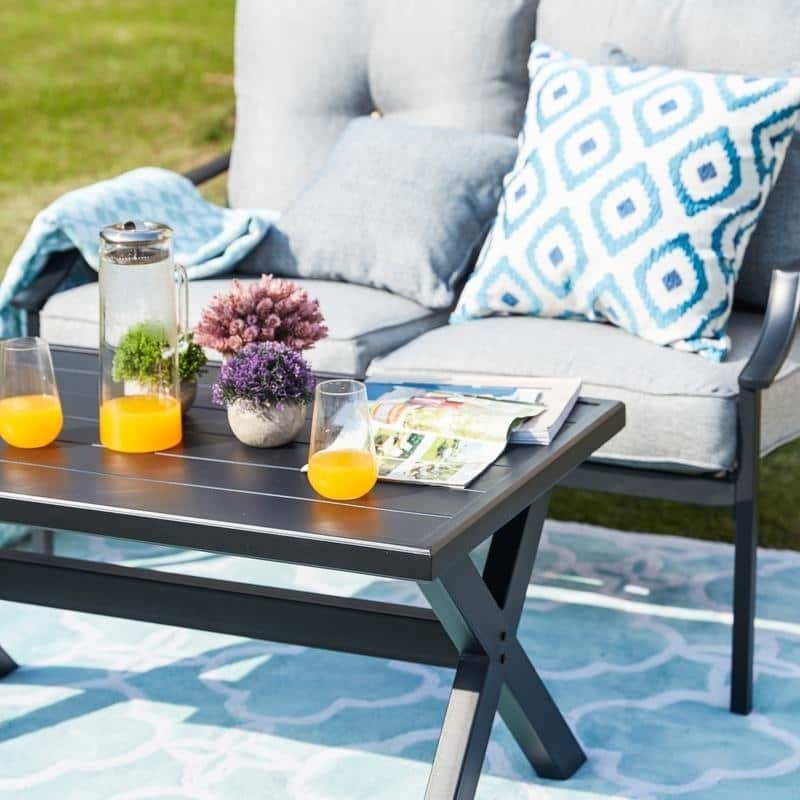 Patio Festival 2-Piece Outdoor Loveseat and Coffee Table Set