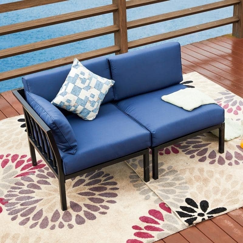 PATIO FESTIVAL 2-piece Outdoor Corner Sofa Seating Group with Cushions