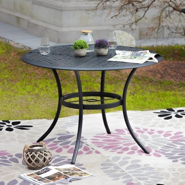 Shop PATIO FESTIVAL ® Outdoor Steel Dining Table with Umbrella Hole